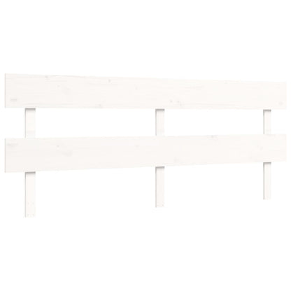 Letto per Anziani con Testiera Bianco 200x200 cm Legno Massello | homemem39