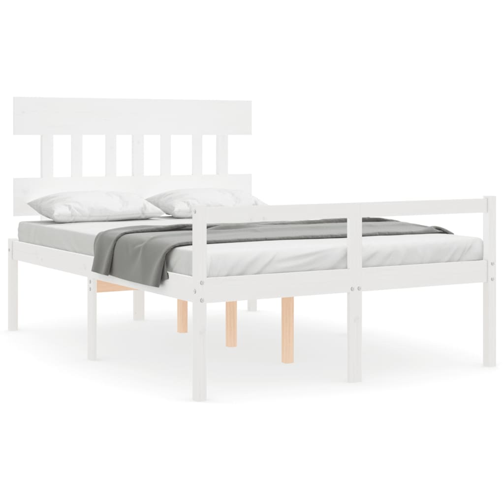 Letto per Anziani Bianco Testiera Small Double Legno Massello | homemem39