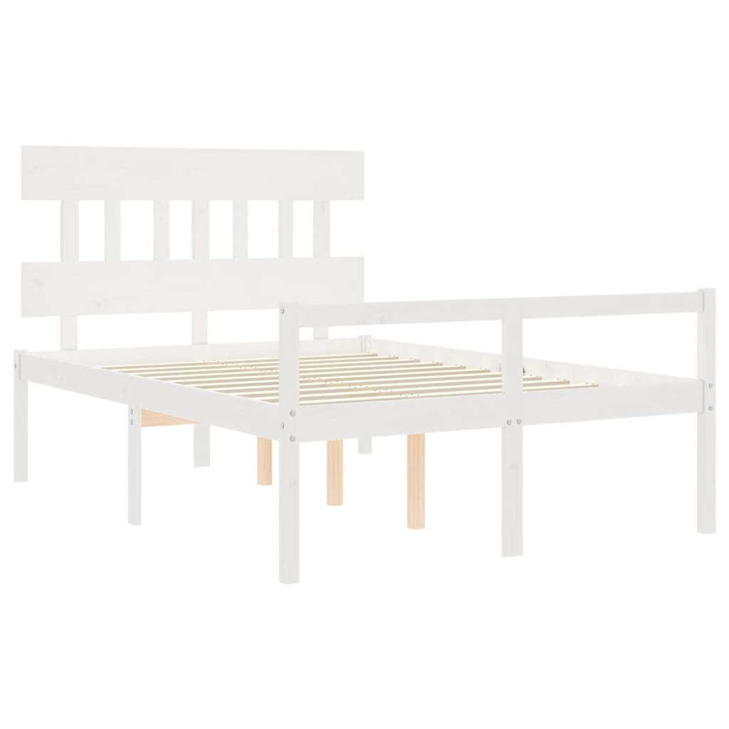 Letto per Anziani Bianco Testiera Small Double Legno Massello | homemem39