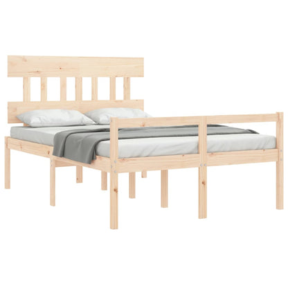 Letto per Anziani con Testiera 140x190 cm in Legno Massello