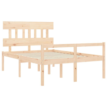 Letto per Anziani con Testiera 140x190 cm in Legno Massello