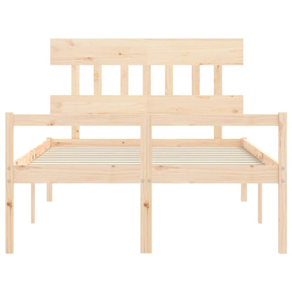 Letto per Anziani con Testiera 140x190 cm in Legno Massello
