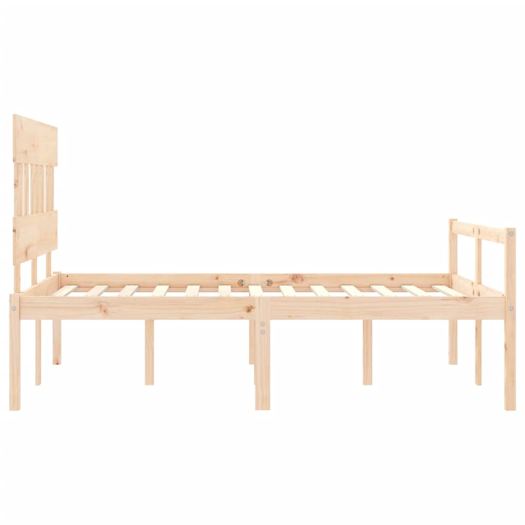 Letto per Anziani con Testiera 140x190 cm in Legno Massello - homemem39