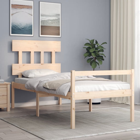 Letto per Anziani con Testiera 100x200 cm in Legno Massello