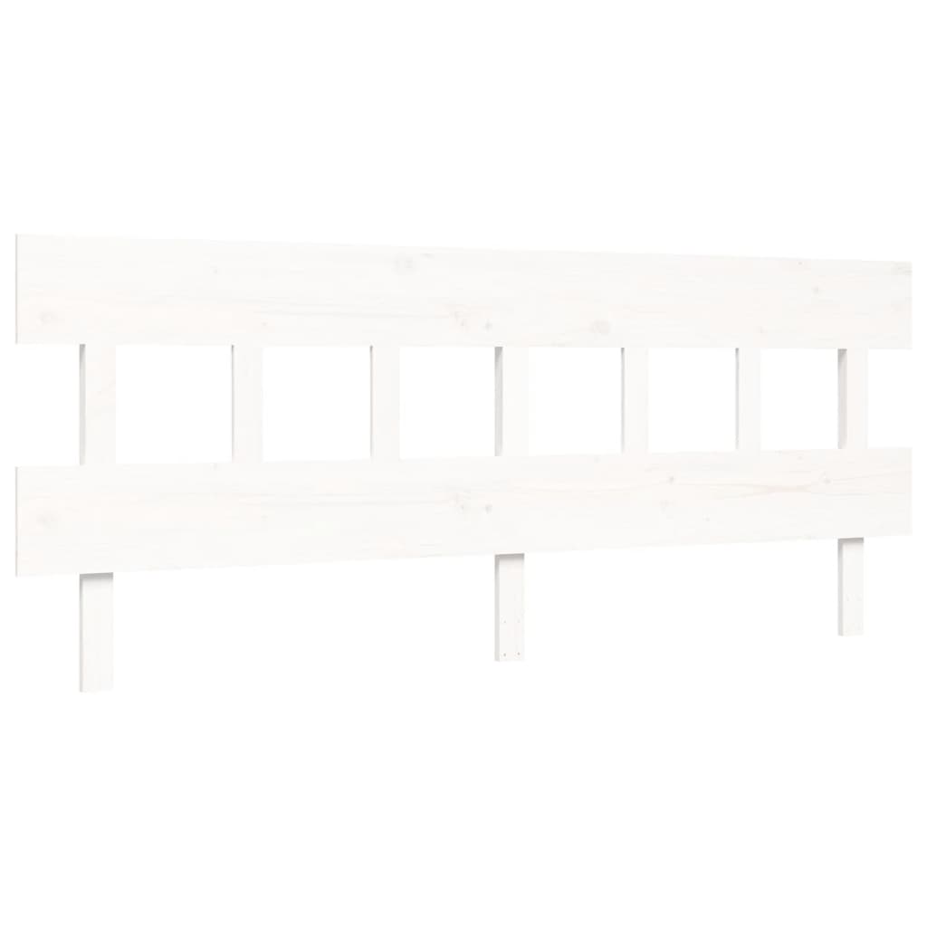 Letto per Anziani con Testiera Bianco 200x200 cm Legno Massello | homemem39