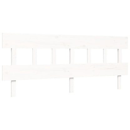 Letto per Anziani con Testiera Bianco 200x200 cm Legno Massello | homemem39