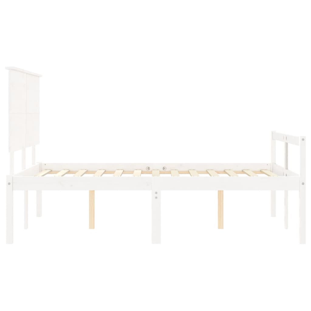 Letto per Anziani Bianco Testiera Small Double Legno Massello | homemem39