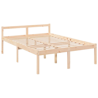 Letto per Anziani con Testiera 140x190 cm in Legno Massello