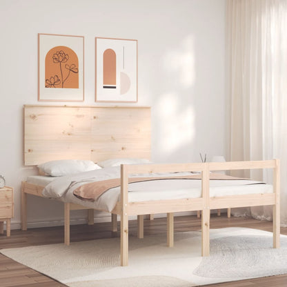 Letto per Anziani con Testiera 140x190 cm in Legno Massello