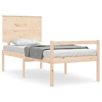 Letto per Anziani con Testiera 100x200 cm in Legno Massello