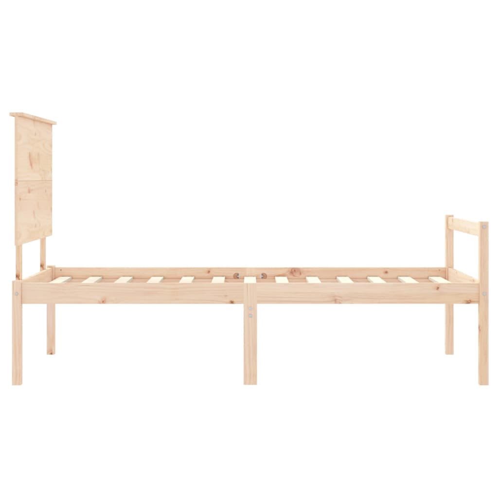 Letto per Anziani con Testiera 100x200 cm in Legno Massello