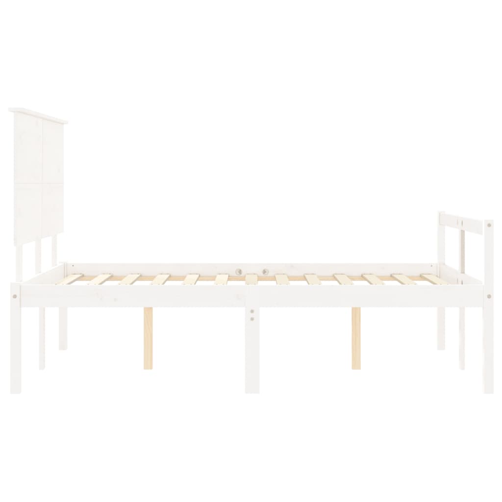 Letto per Anziani con Testiera Bianco 120x200 cm Legno Massello