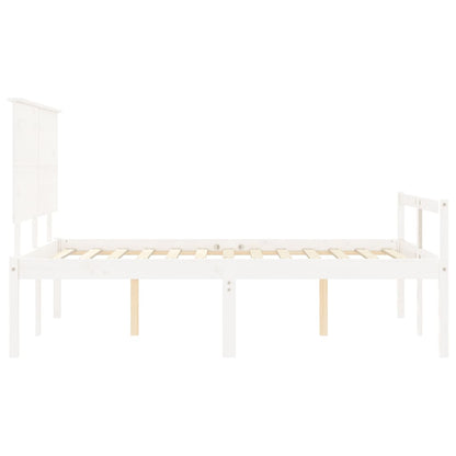 Letto per Anziani con Testiera Bianco 120x200 cm Legno Massello