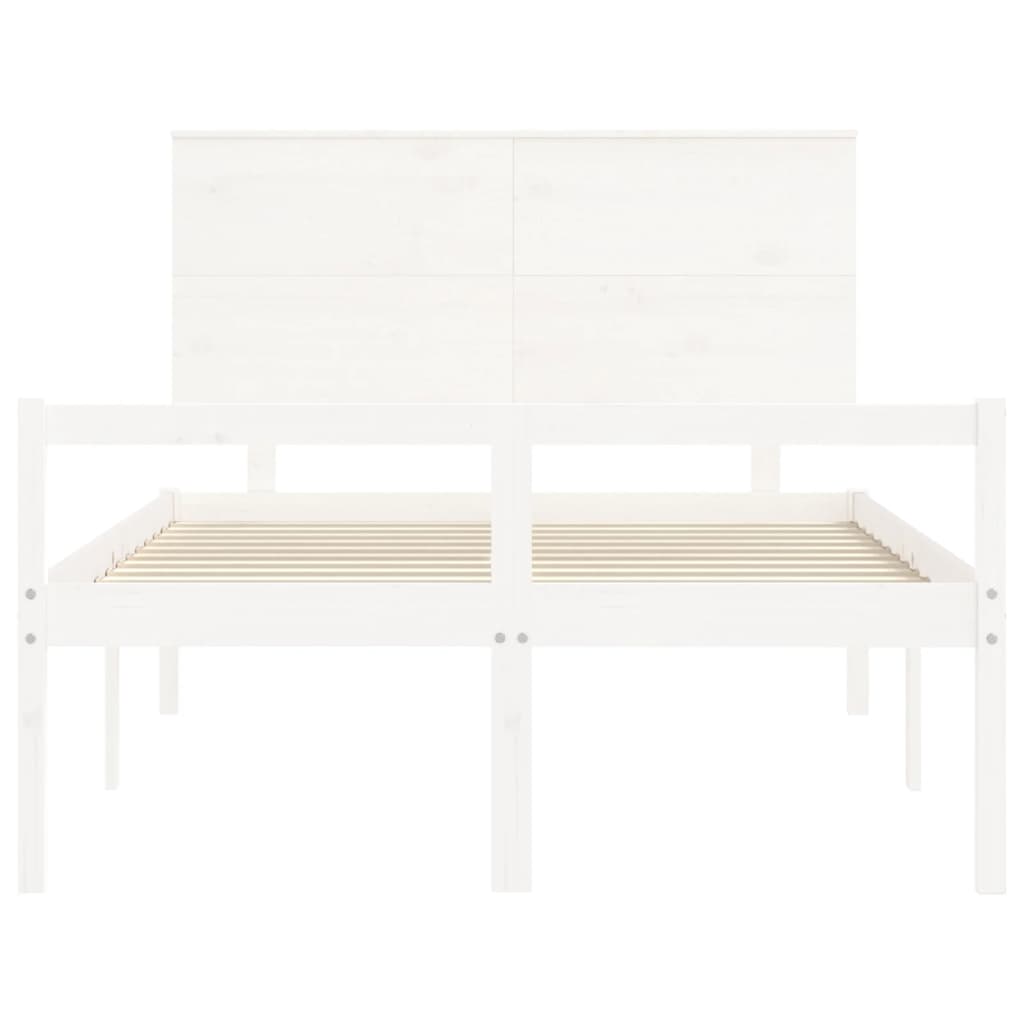 Letto per Anziani con Testiera Bianco 140x200 cm Legno Massello