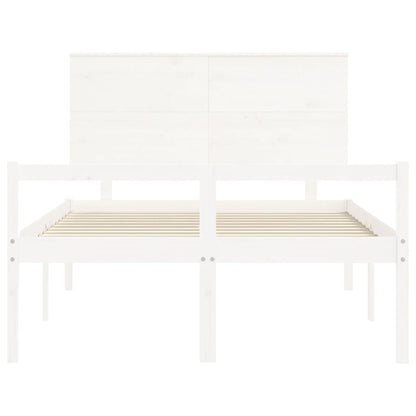 Letto per Anziani con Testiera Bianco 140x200 cm Legno Massello