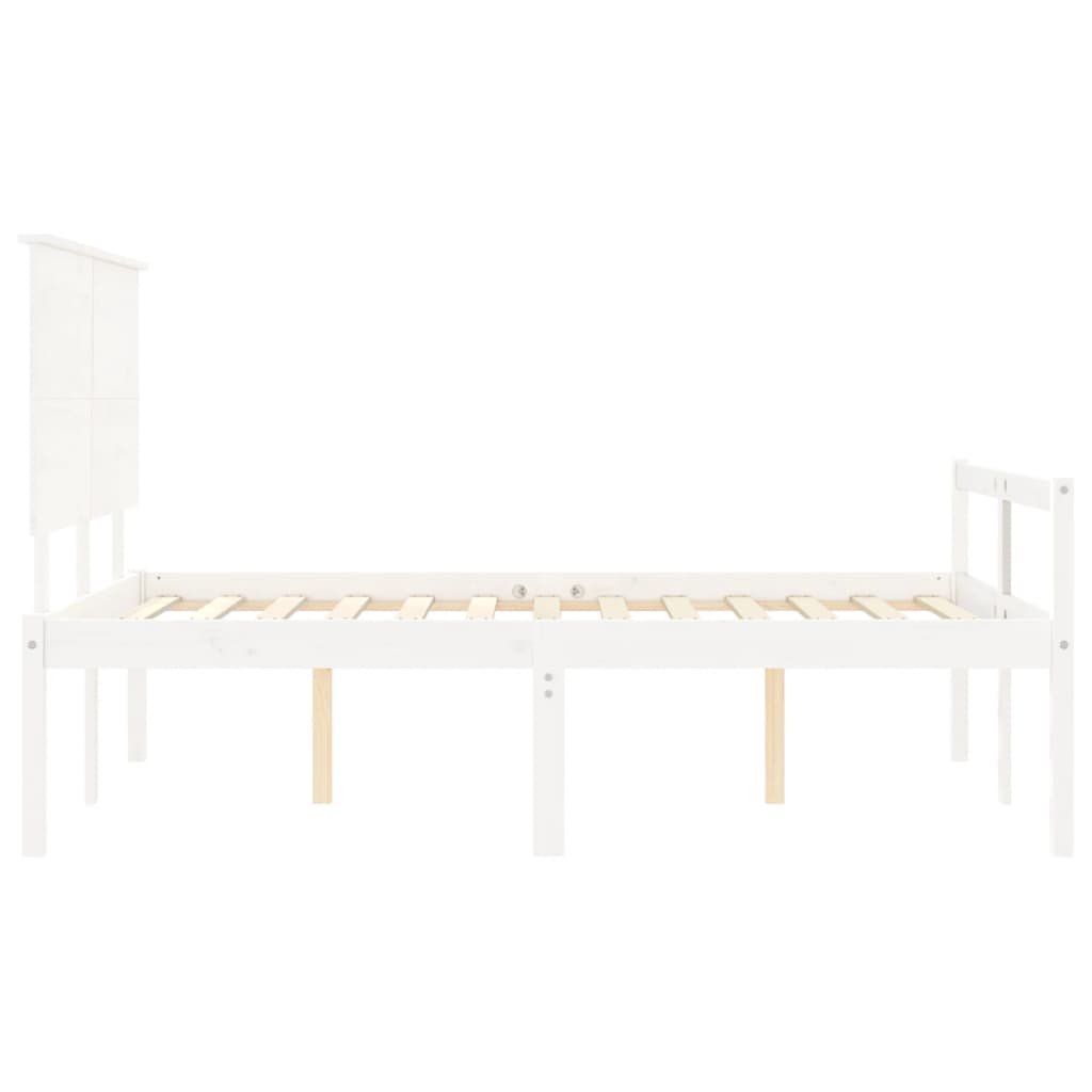 Letto per Anziani con Testiera Bianco 140x200 cm Legno Massello