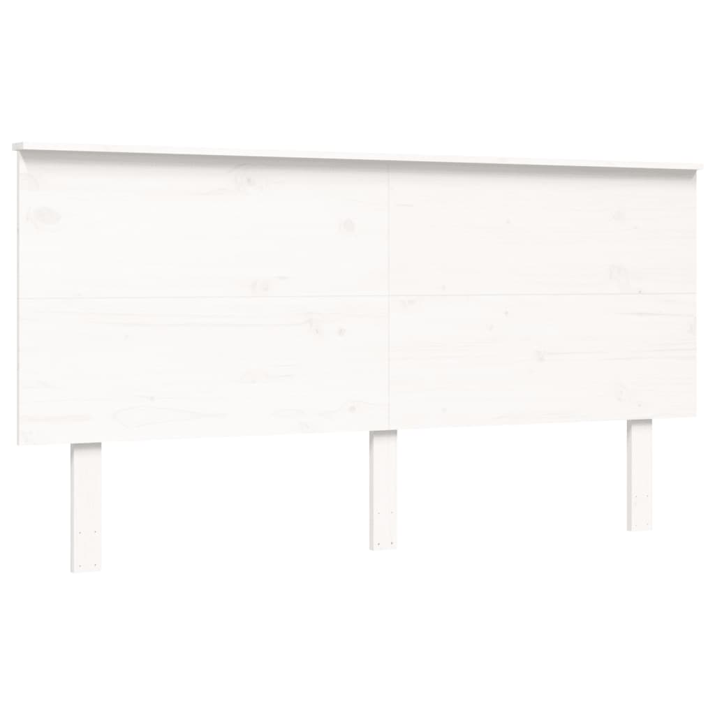 Letto per Anziani con Testiera Bianco King Legno Massello - homemem39