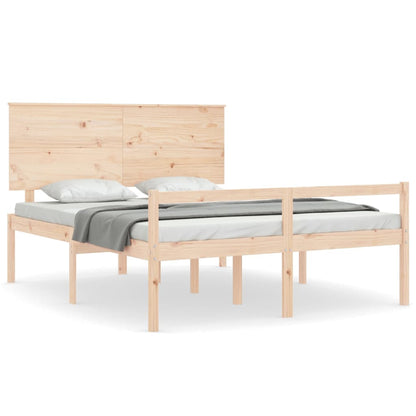 Letto per Anziani con Testiera 160x200 cm in Legno Massello