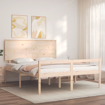Letto per Anziani con Testiera 160x200 cm in Legno Massello
