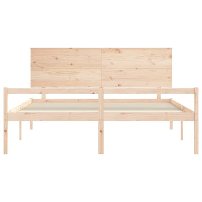 Letto per Anziani con Testiera Bianco Super King Legno Massello