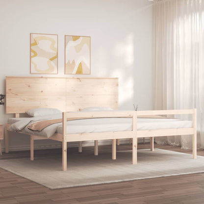 Letto per Anziani con Testiera 200x200 cm in Legno Massello