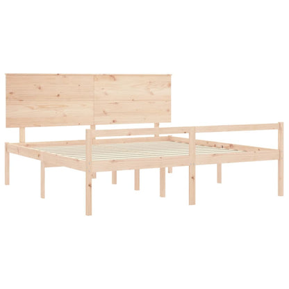 Letto per Anziani con Testiera 200x200 cm in Legno Massello