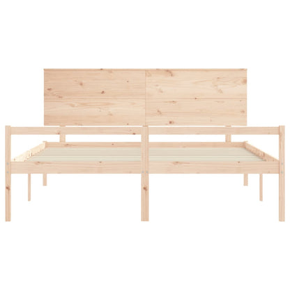 Letto per Anziani con Testiera 200x200 cm in Legno Massello