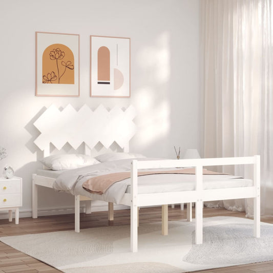 Letto per Anziani Bianco Testiera Small Double Legno Massello | homemem39