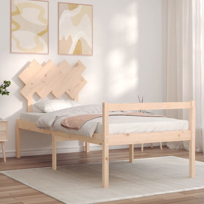 Letto per Anziani con Testiera 90x200 cm in Legno Massello