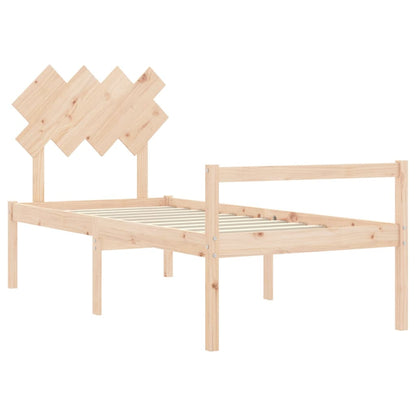 Letto per Anziani con Testiera 90x200 cm in Legno Massello