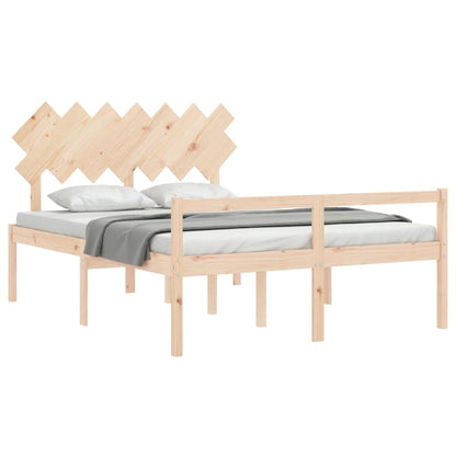 Letto per Anziani con Testiera 140x200 cm in Legno Massello