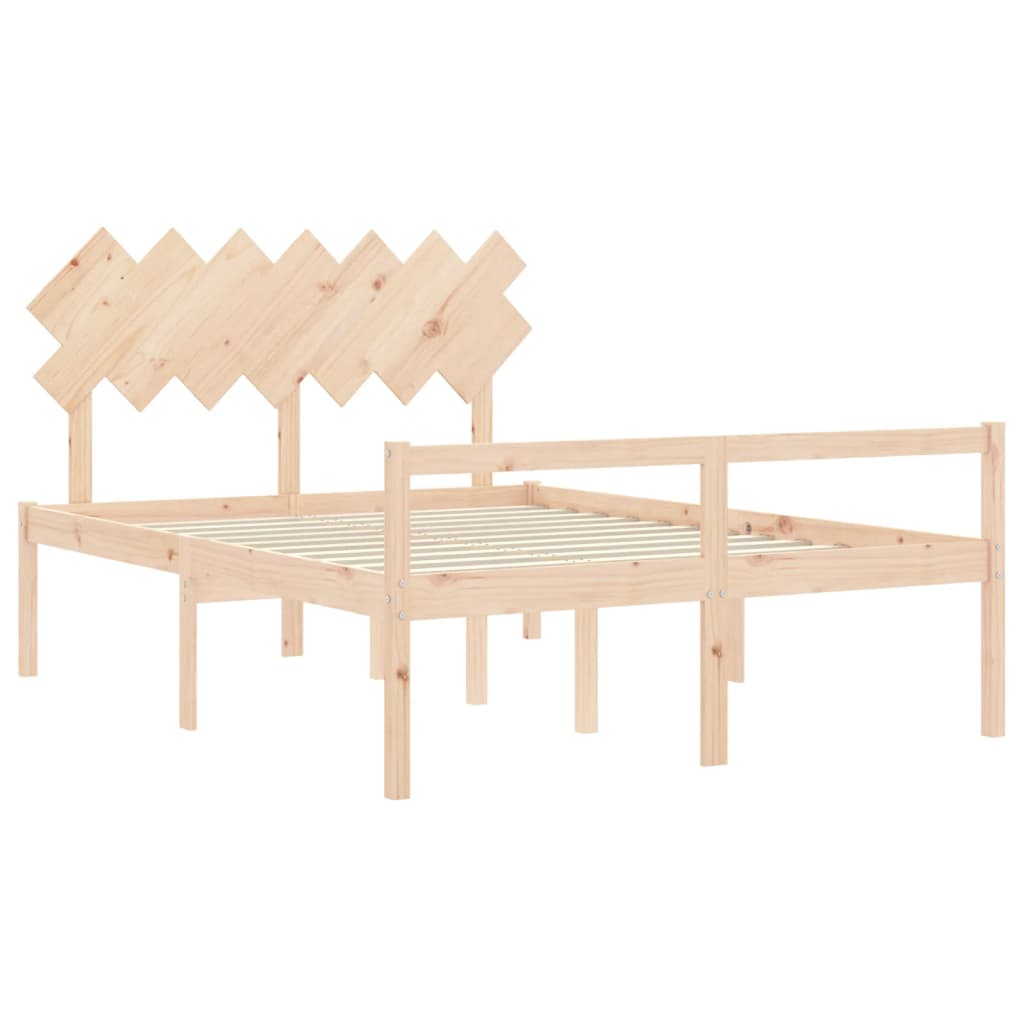 Letto per Anziani con Testiera 140x200 cm in Legno Massello