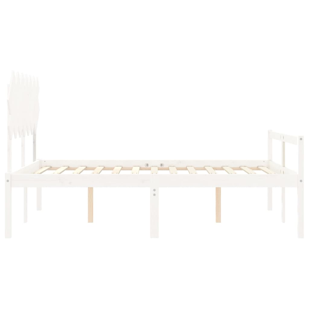 Letto per Anziani con Testiera Bianco 140x200 cm Legno Massello