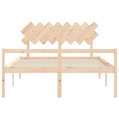 Letto per Anziani con Testiera 160x200 cm in Legno Massello