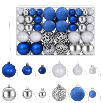 Palline di Natale 100 pz Blu e Argento 3 / 4 / 6 cm