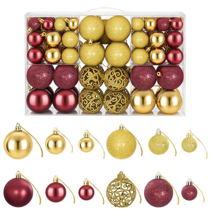 Palline di Natale 100 pz Oro e Rosso Vino 3 / 4 / 6 cm