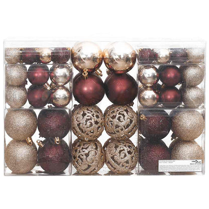 Palline di Natale 100 pz Champagne e Marrone 3 / 4 / 6 cm | homemem39