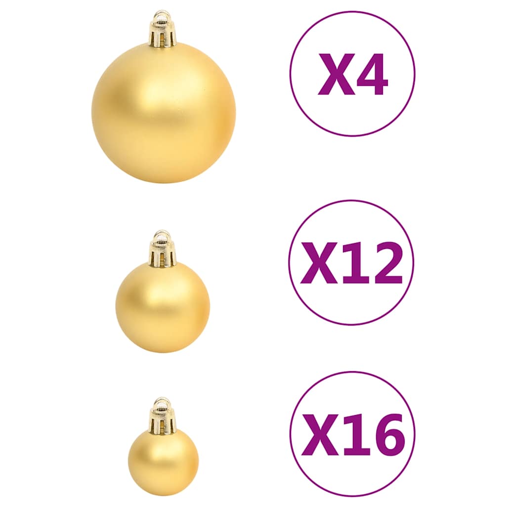 Set Palline di Natale 111 pz Oro in Polistirene | homemem39