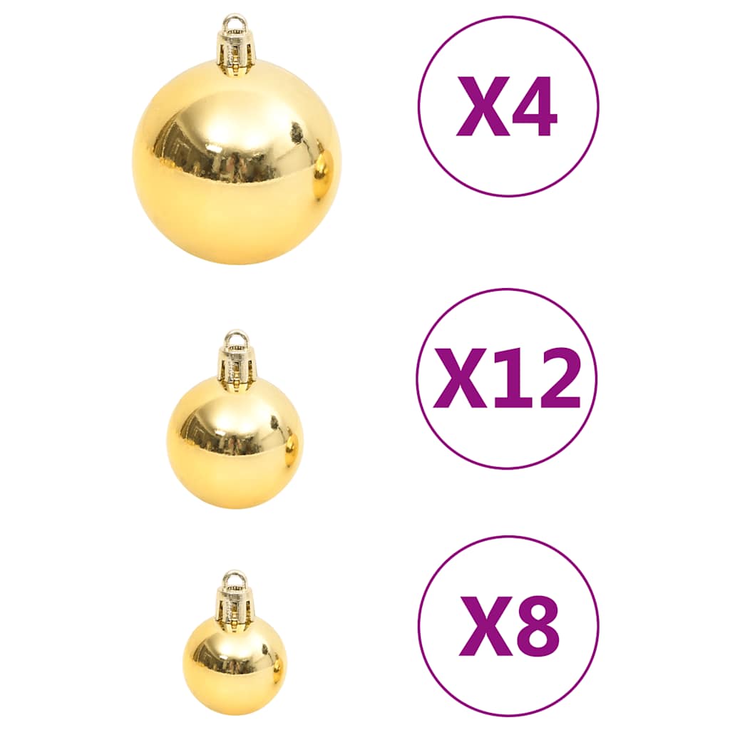 Set Palline di Natale 111 pz Oro in Polistirene