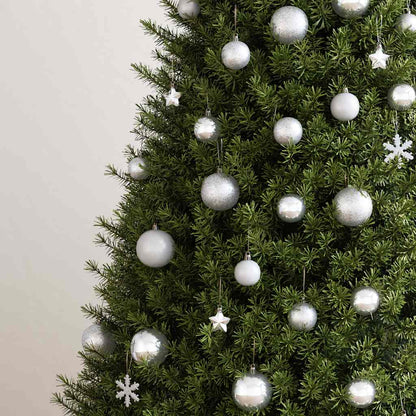 Set Palline di Natale 111 pz Argento in Polistirene | homemem39