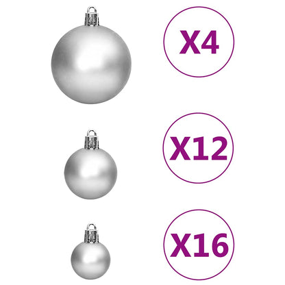 Set Palline di Natale 111 pz Argento in Polistirene | homemem39
