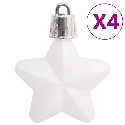 Set Palline di Natale 111 pz Bianco e Grigio in Polistirene | homemem39