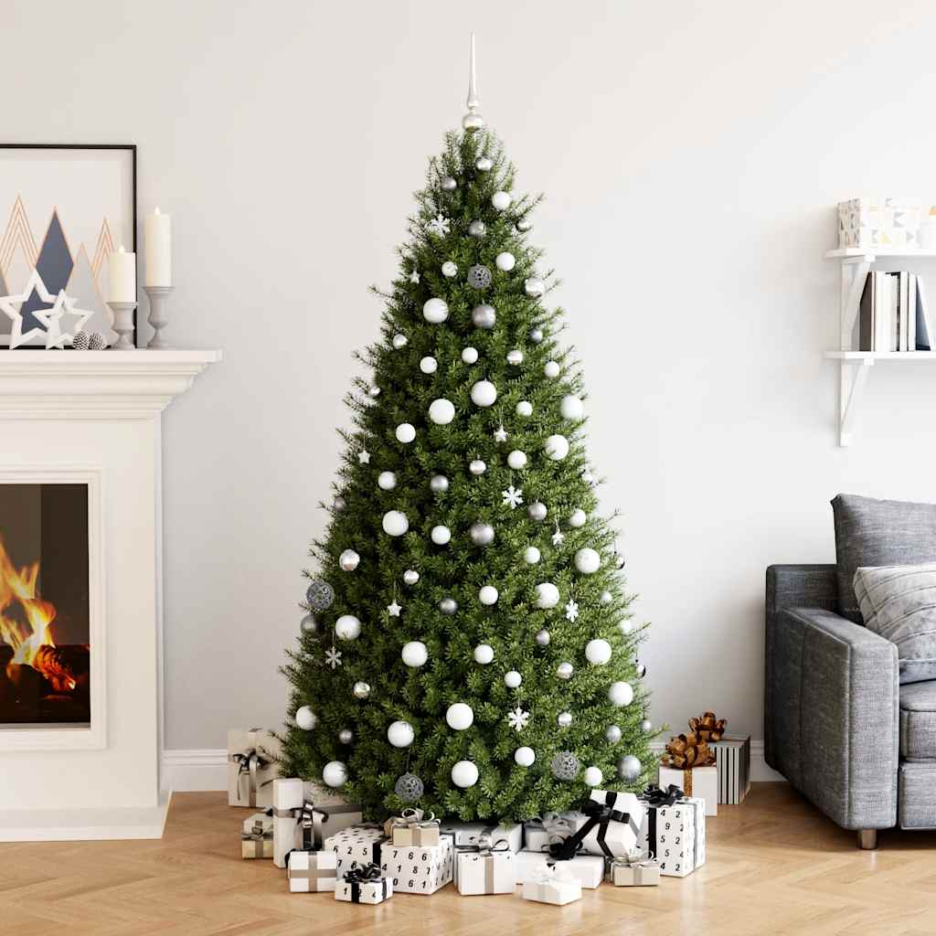 Set Palline di Natale 111 pz Bianco e Grigio in Polistirene | homemem39
