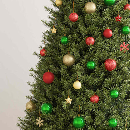 Set Palline di Natale 112 pz Rosso / Verde / Oro in Polistirene