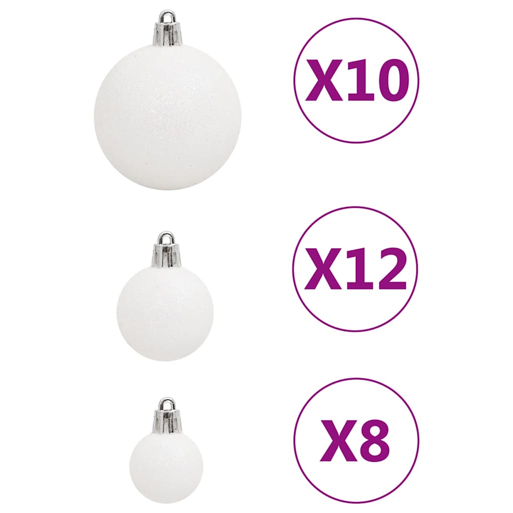 Set Palline di Natale 111 pz Bianco in Polistirene | homemem39