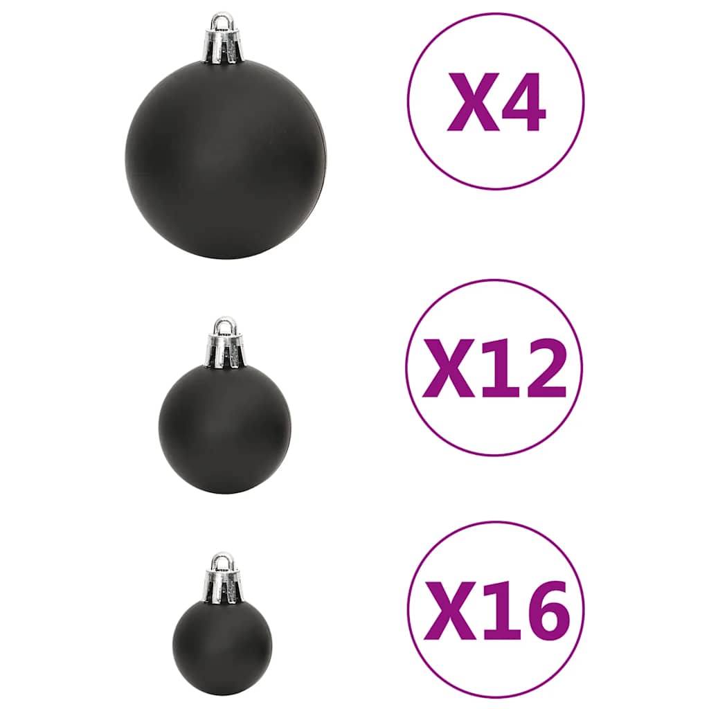 Set Palline di Natale 111 pz Nero in Polistirene | homemem39