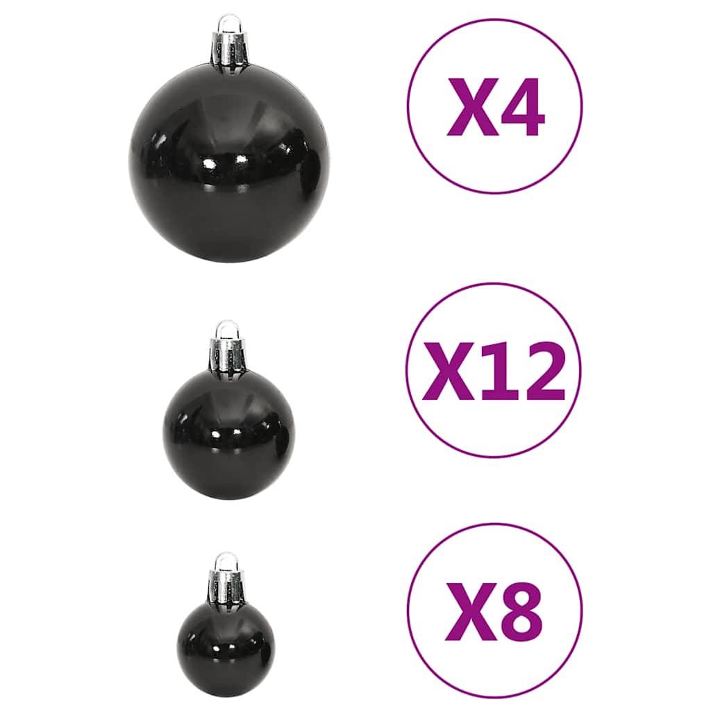 Set Palline di Natale 111 pz Nero in Polistirene | homemem39