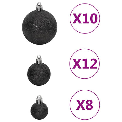 Set Palline di Natale 111 pz Nero in Polistirene | homemem39