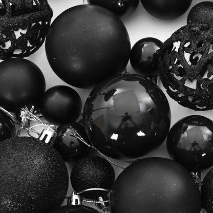 Set Palline di Natale 111 pz Nero in Polistirene | homemem39