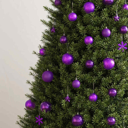 Set Palline di Natale 111 pz Viola in Polistirene | homemem39